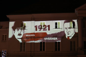 Mapping na kieleckim Rynku w 100. rocznicę wybuchu III powstania śląskiego